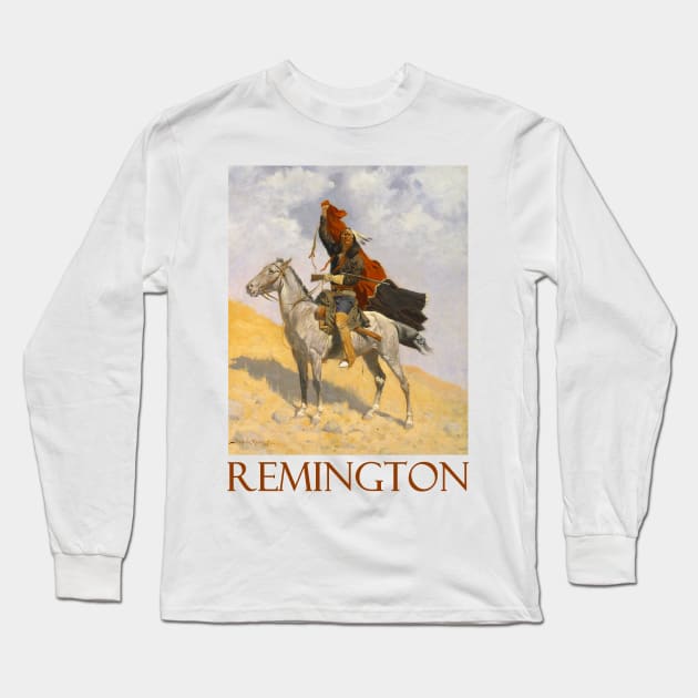 The Blanket Signal (1896) by Frederic Remington Long Sleeve T-Shirt by Naves